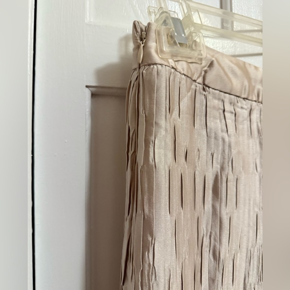 PrettyLittlething Oatmeal Plisse wide leg pants size 2 Dressy classy evening out - Picture 7 of 10